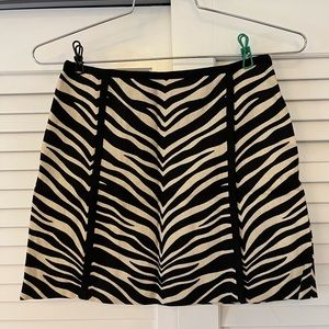 J Crew Zebra Stripe Mini Skirt